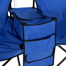 Best Choice Products Picnic Double Folding Chair with Umbrella & Table Cooler   